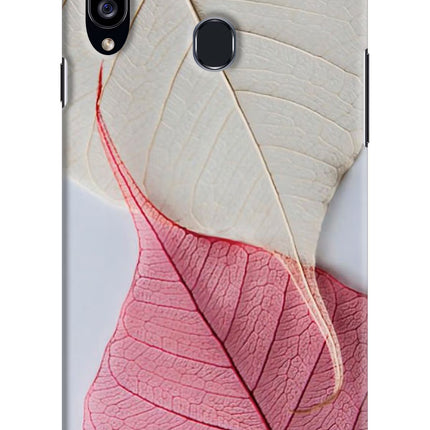 White Pink Leaf Samsung A20s Hard Case Back Cover by Casekaro