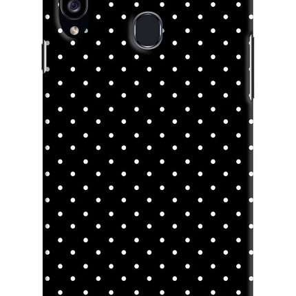 White Dots Samsung A20s Hard Case Back Cover by Casekaro