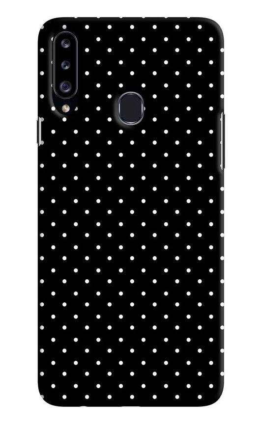 White Dots Samsung A20s Hard Case Back Cover by Casekaro