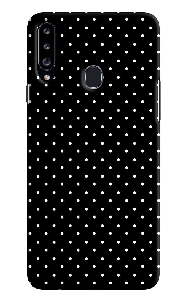 White Dots Samsung A20s Hard Case Back Cover by Casekaro