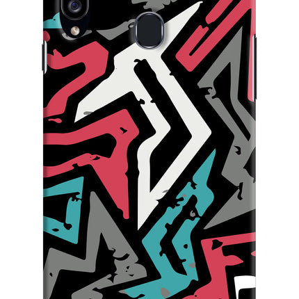Geometric Graffiti Samsung A20s Hard Case Back Cover by Casekaro