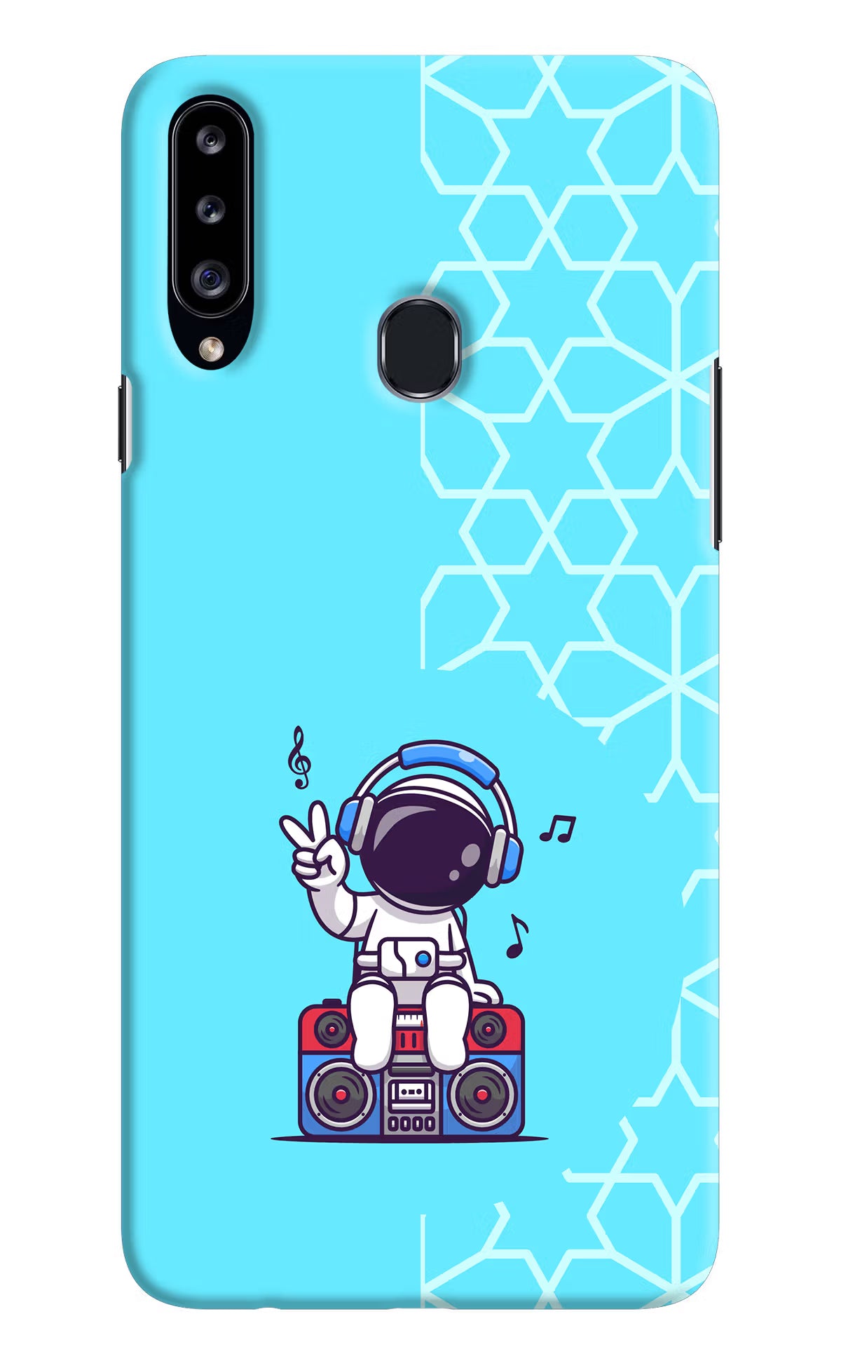 Cute Astronaut Chilling Samsung A20s Hard Case Back Cover by Casekaro
