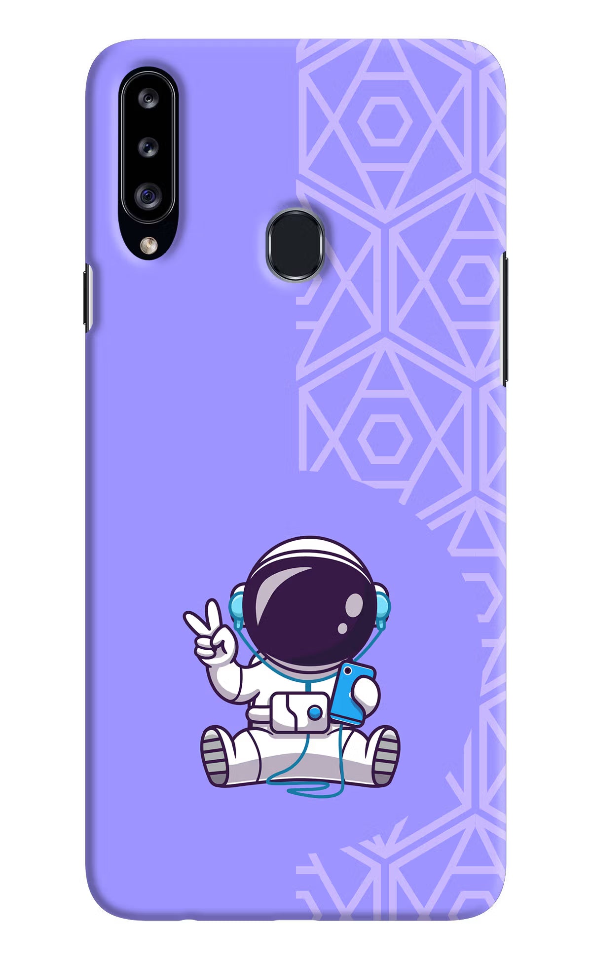Cute Astronaut Chilling Samsung A20s Hard Case Back Cover by Casekaro