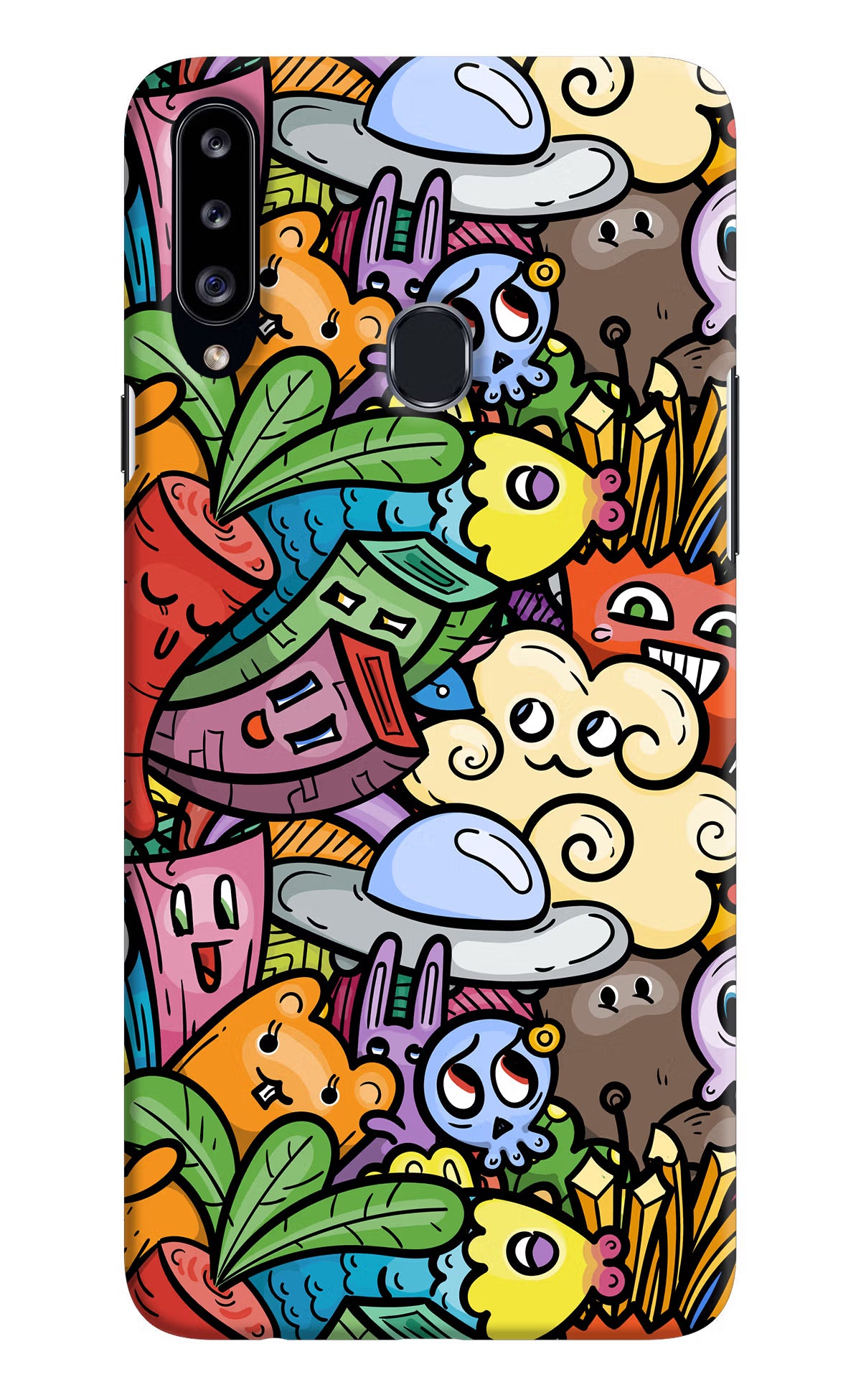 Veggie Doodle Samsung A20s Hard Case Back Cover by Casekaro