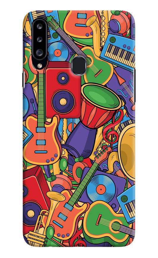 Music Instrument Doodle Samsung A20s Hard Case Back Cover by Casekaro