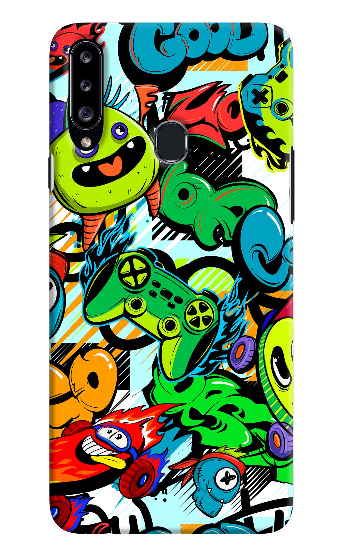 Game Doodle Samsung A20s Hard Case Back Cover by Casekaro