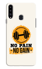 No Pain No Gain Samsung A20s Hard Case Back Cover by Casekaro