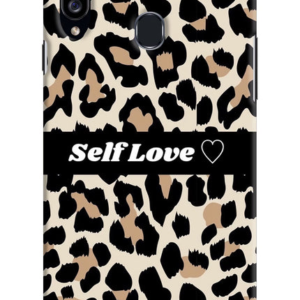 Leopard Print Self Love Samsung A20s Hard Case Back Cover by Casekaro