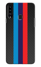 BMW Stripes Pattern Samsung A20s Hard Case Back Cover by Casekaro