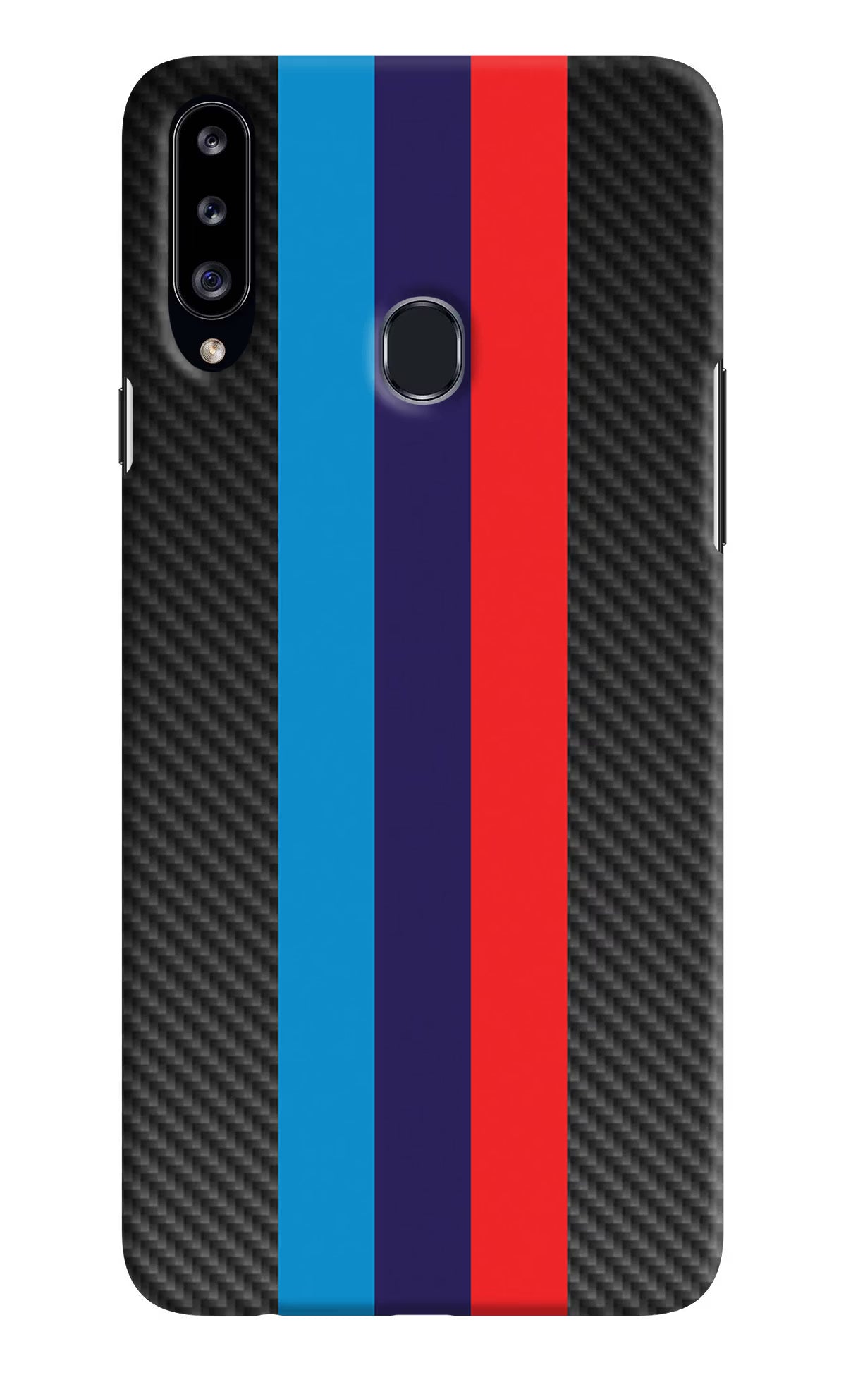 BMW Stripes Pattern Samsung A20s Hard Case Back Cover by Casekaro