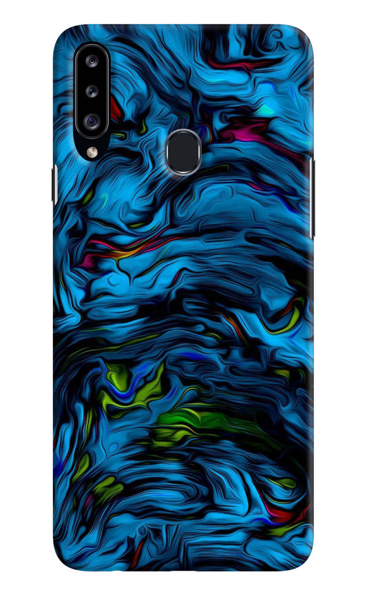 Dark Blue Abstract Samsung A20s Hard Case Back Cover by Casekaro