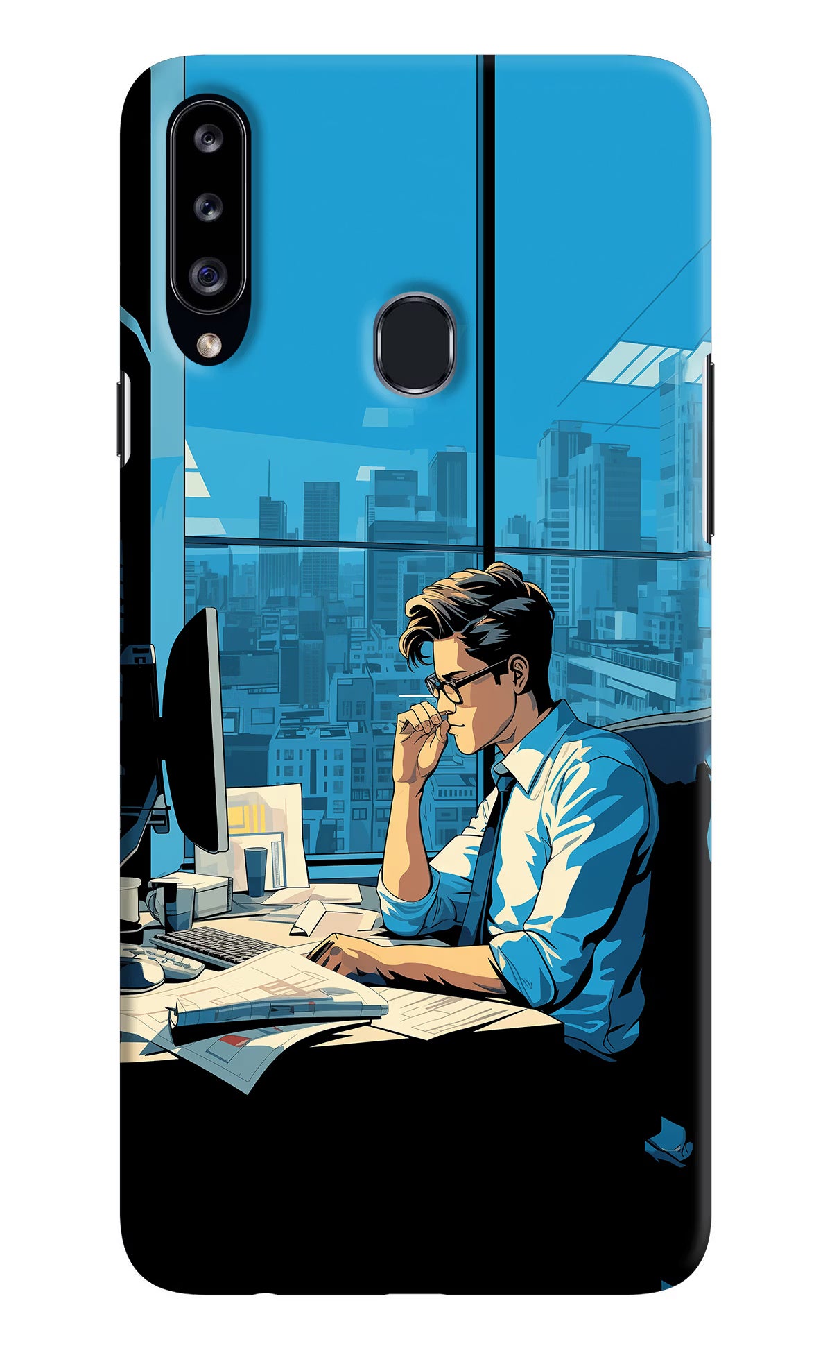 Focused Hustler (AI Generated) Samsung A20s Hard Case Back Cover by Casekaro