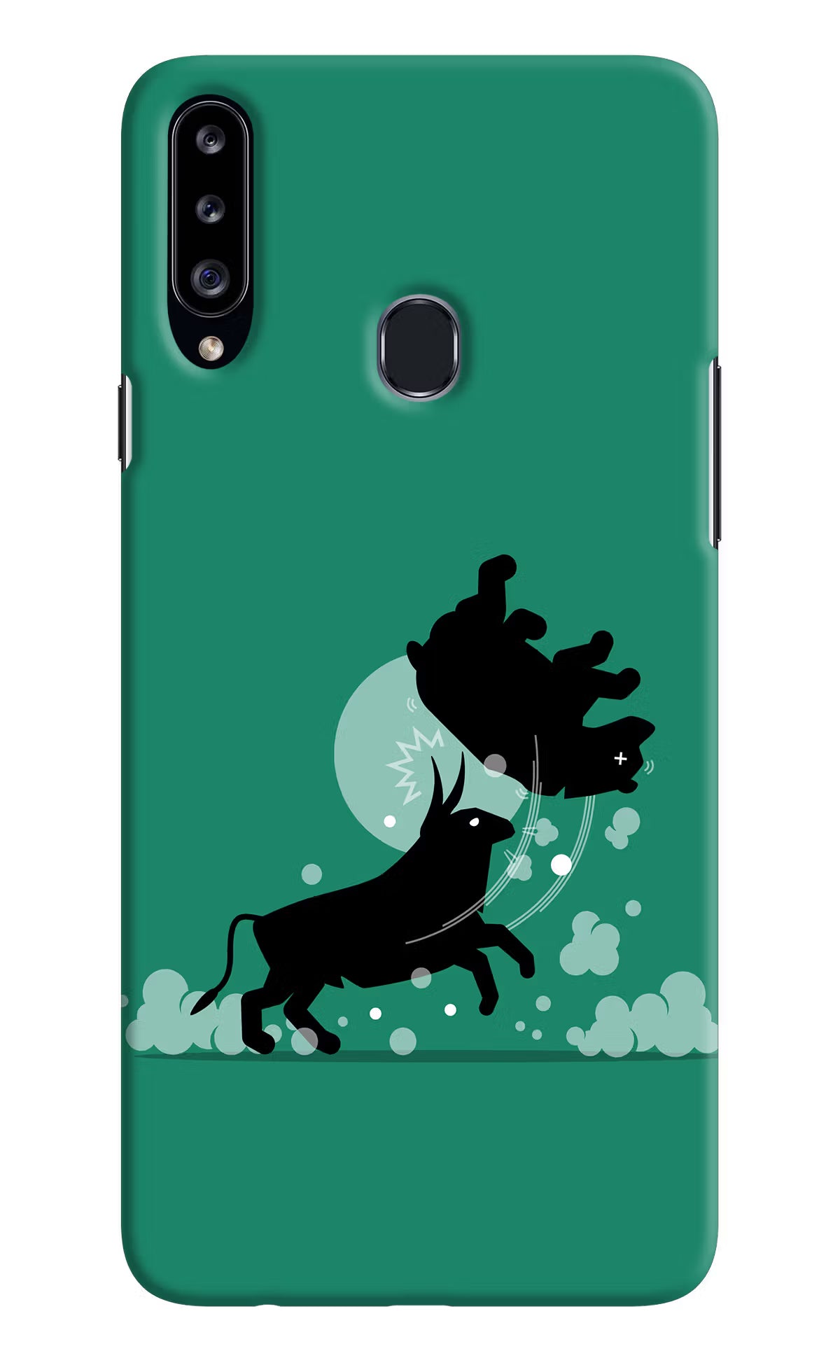 Bull Conqueror Samsung A20s Hard Case Back Cover by Casekaro