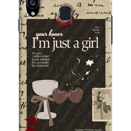 I am just a girl Samsung A20s Hard Case Back Cover by Casekaro