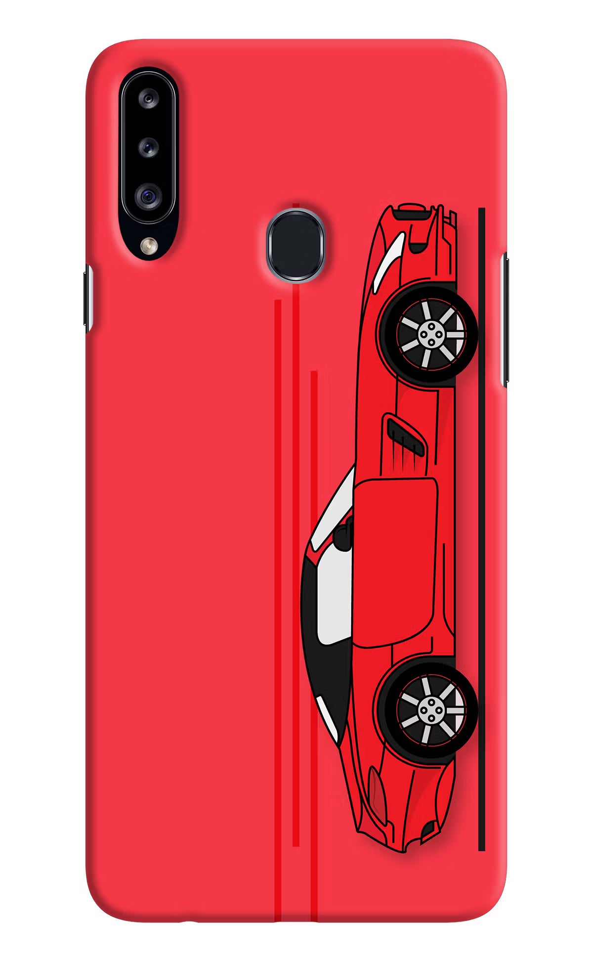 Red Velocity Samsung A20s Hard Case Back Cover by Casekaro