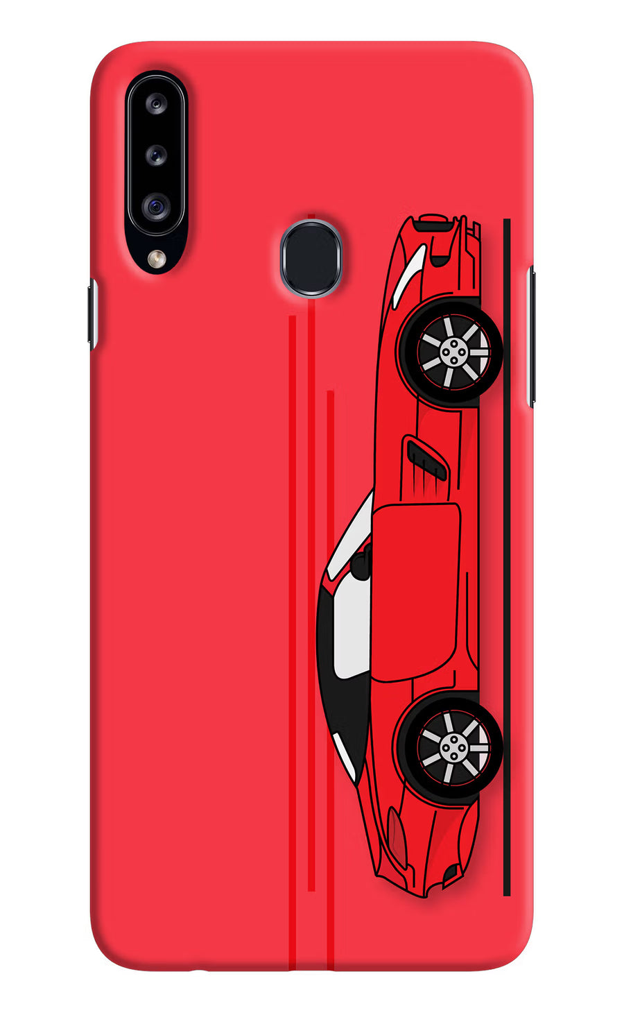 Red Velocity Samsung A20s Back Cover, Hard case