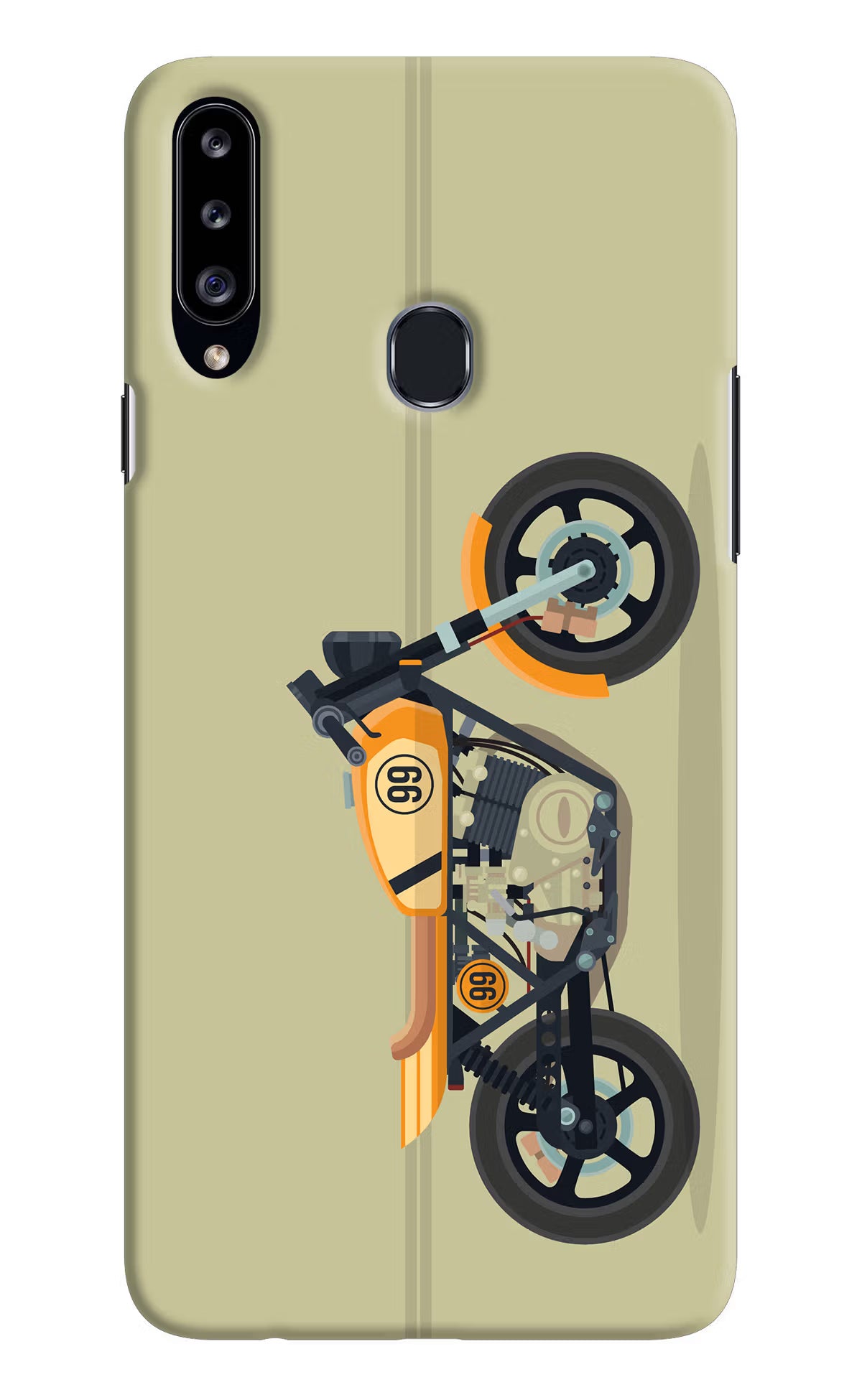 Vertical Speedster Samsung A20s Hard Case Back Cover by Casekaro