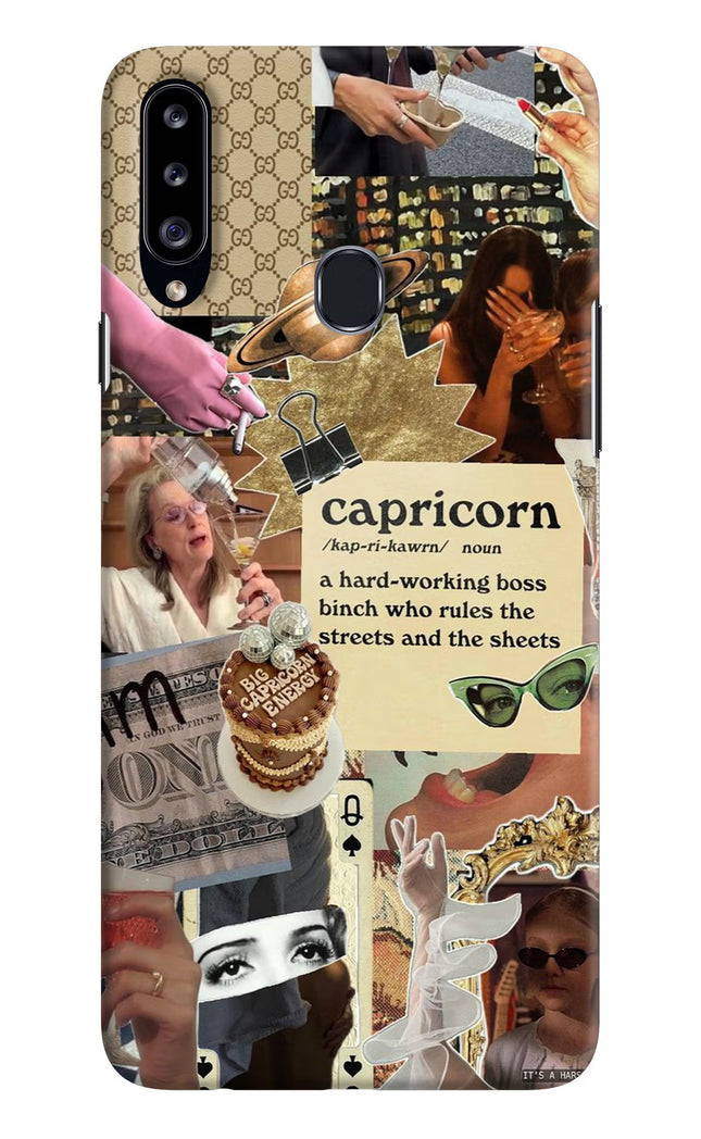Capricorn Zodiac Samsung A20s Hard Case Back Cover by Casekaro