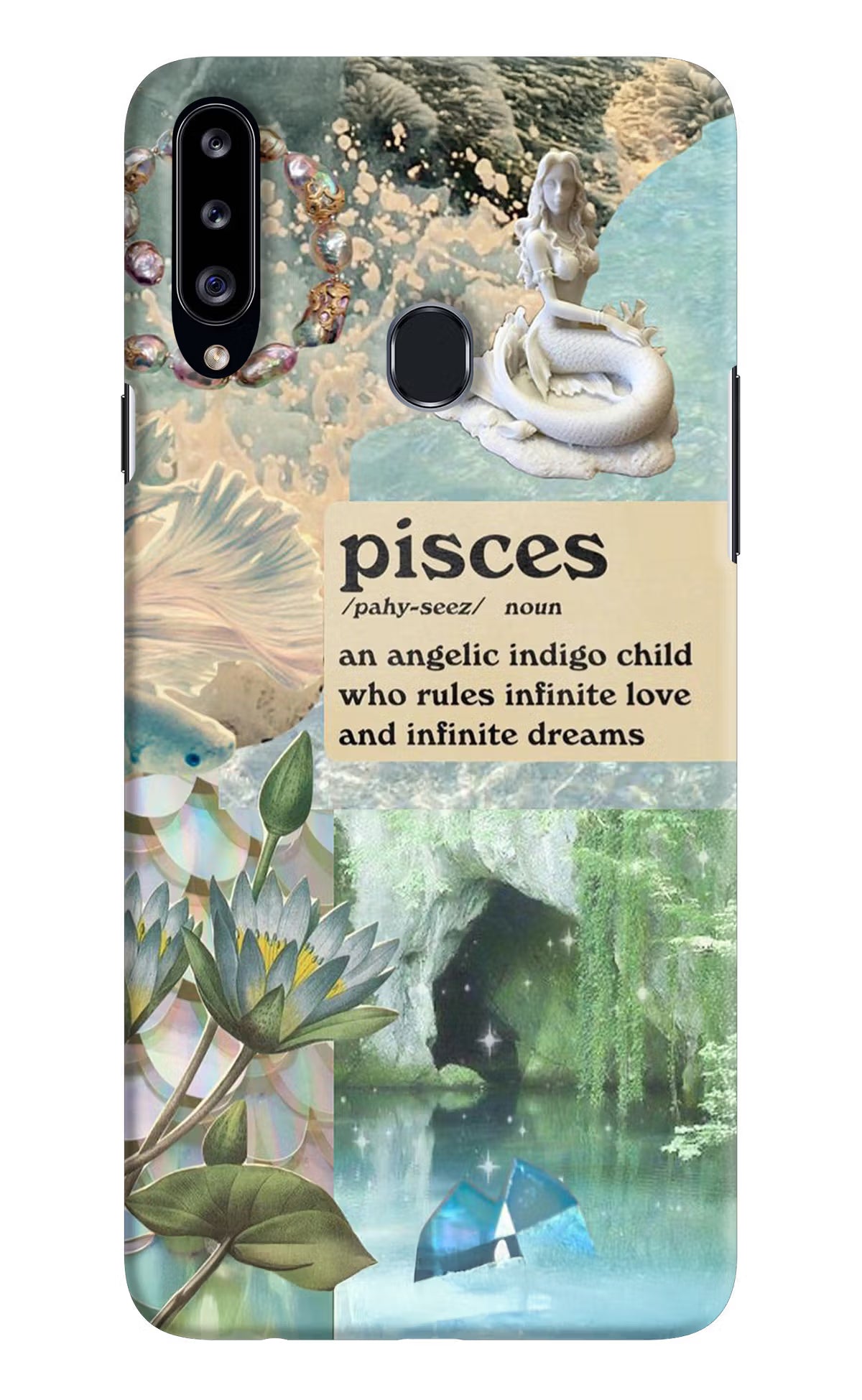 Pisces Zodiac Samsung A20s Hard Case Back Cover by Casekaro