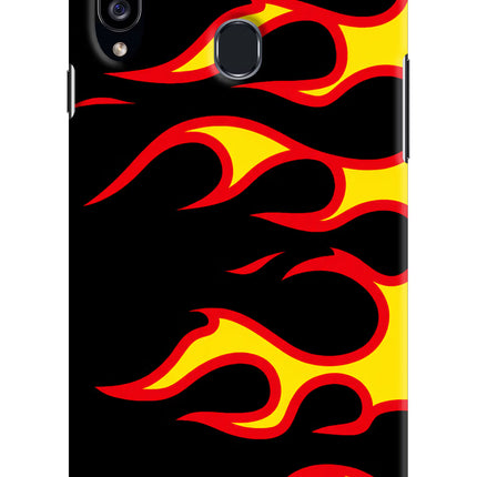 Side Sweep Flames Samsung A20s Hard Case Back Cover by Casekaro