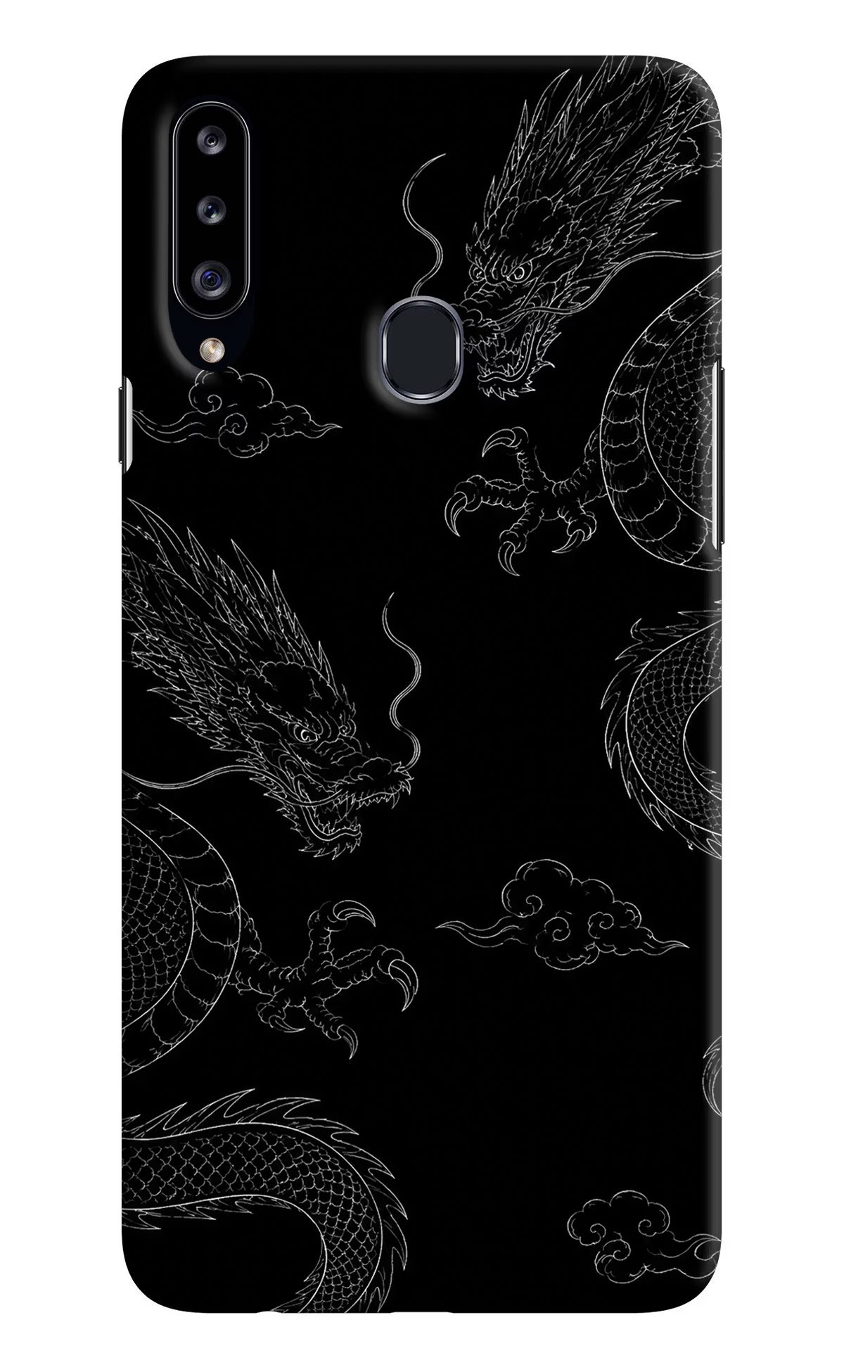 Twin Dragons Samsung A20s Hard Case Back Cover by Casekaro