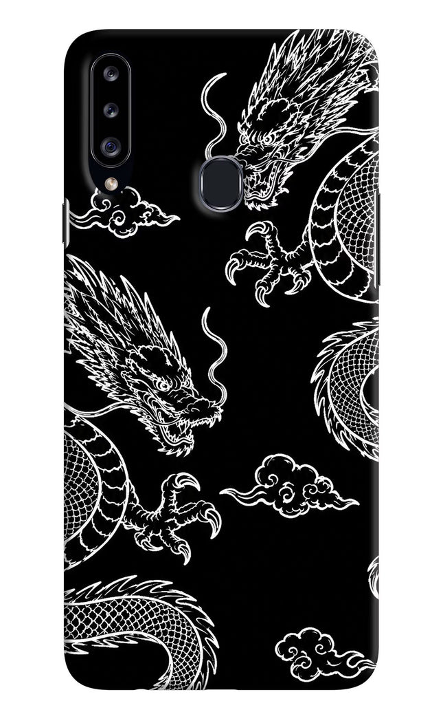 Twin Dragons Samsung A20s Hard Case Back Cover by Casekaro