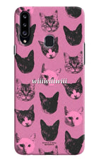 Pink Cats Samsung A20s Hard Case Back Cover by Casekaro