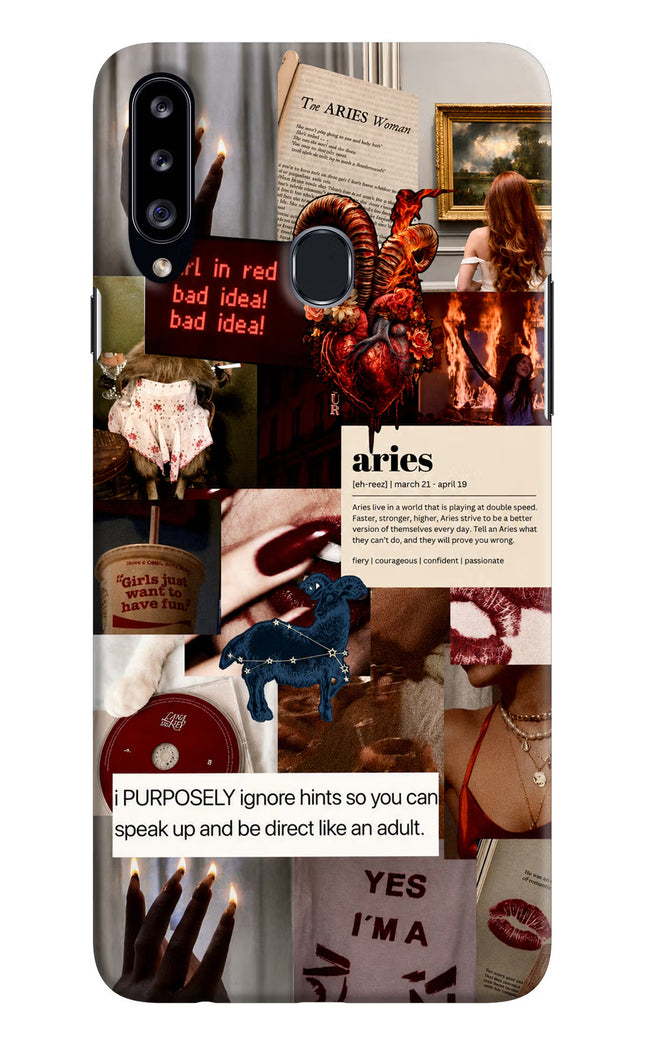 Zodiac Aries Samsung A20s Hard Case Back Cover by Casekaro