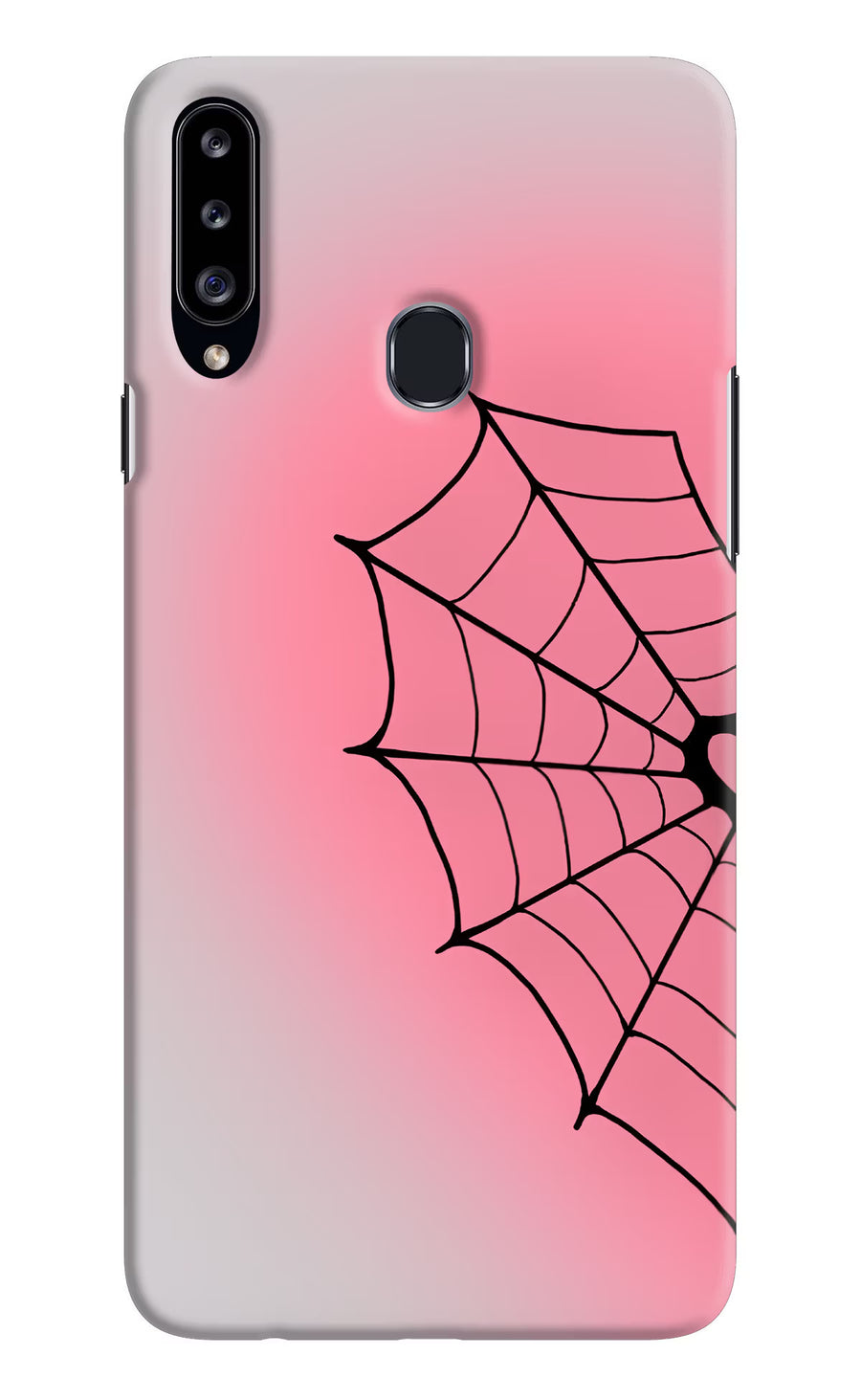 Pink Web Samsung A20s Back Cover, Hard case