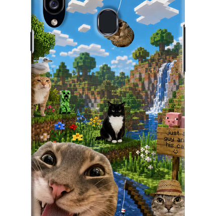 Minecraft Cat Chaos Samsung A20s Hard Case Back Cover by Casekaro