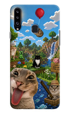 Minecraft Cat Chaos Samsung A20s Hard Case Back Cover by Casekaro