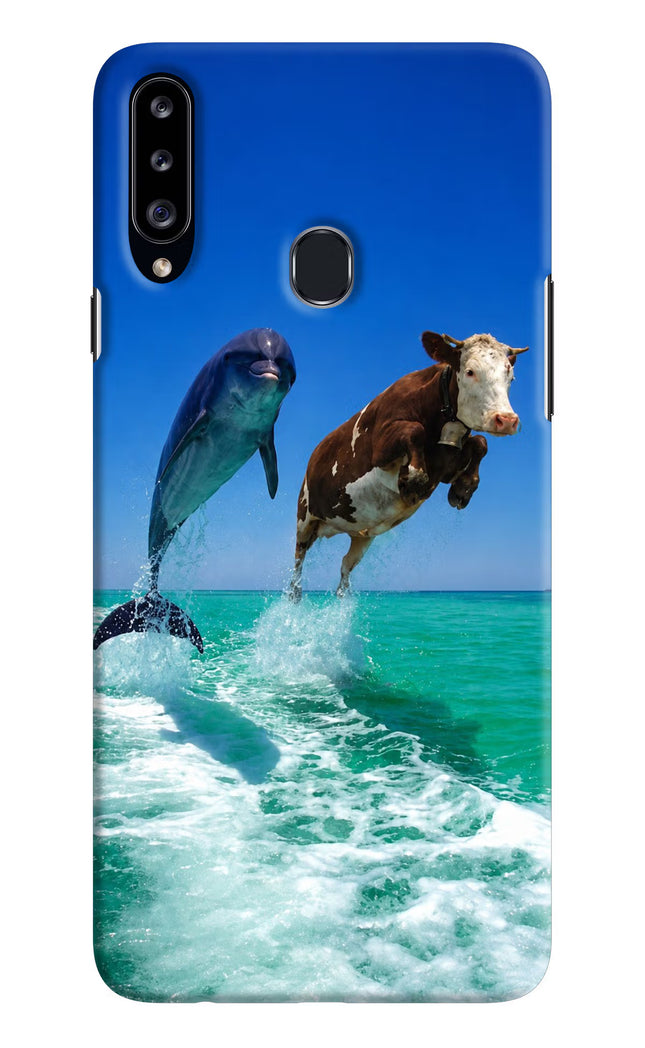 Dolphin vs Cow Samsung A20s Hard Case Back Cover by Casekaro