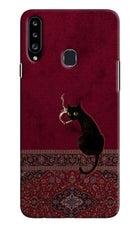 Midnight Cat Samsung A20s Hard Case Back Cover by Casekaro