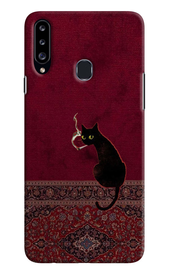 Midnight Cat Samsung A20s Hard Case Back Cover by Casekaro