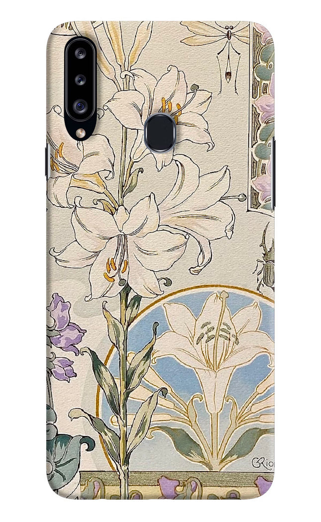 White Lily Samsung A20s Hard Case Back Cover by Casekaro