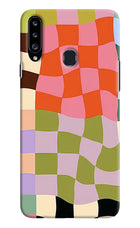 Wavy Grid Samsung A20s Hard Case Back Cover by Casekaro