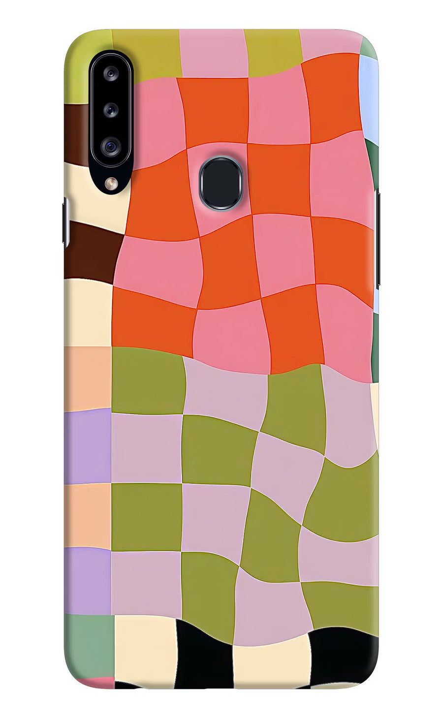 Wavy Grid Samsung A20s Back Cover, Hard case