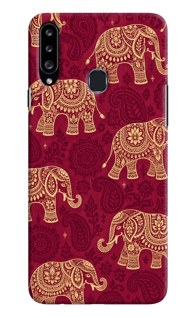 Maroon Elephant Samsung A20s Hard Case Back Cover by Casekaro