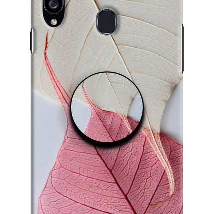 White Pink Leaf Samsung A20s Pop Case by Casekaro
