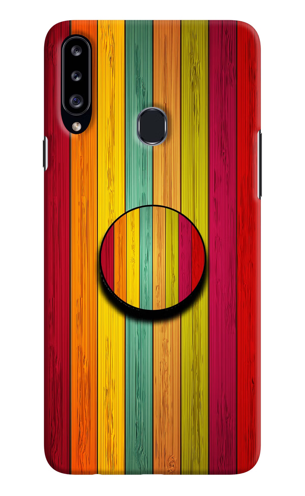 Multicolor Wooden Samsung A20s Pop Case by Casekaro