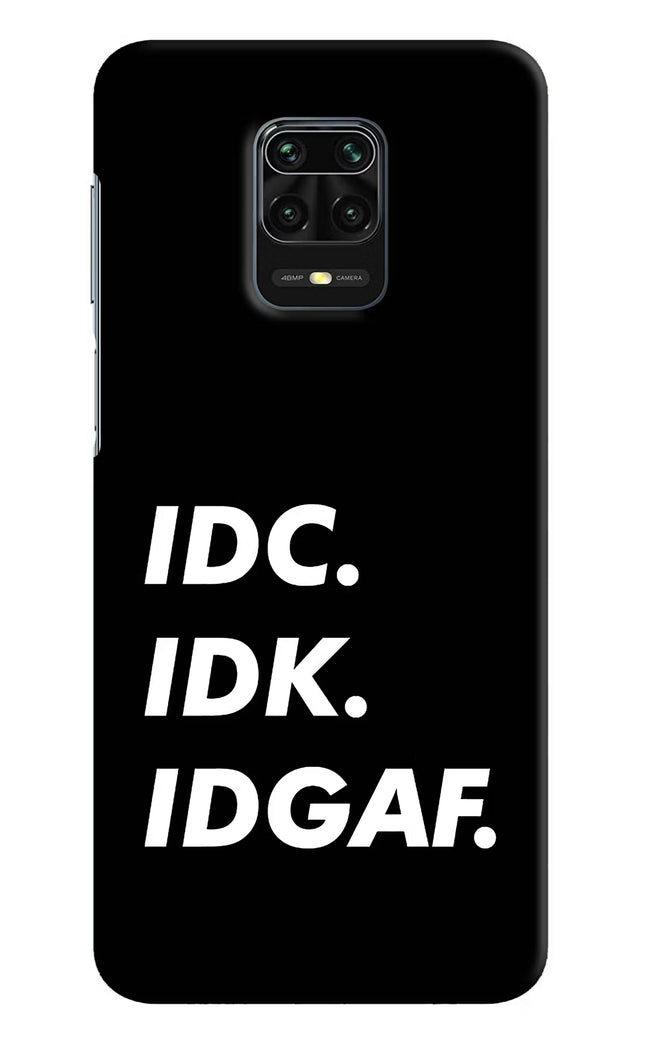 Idc Idk Idgaf Redmi Note 9 Pro/Pro Max Hard Case Back Cover by Casekaro
