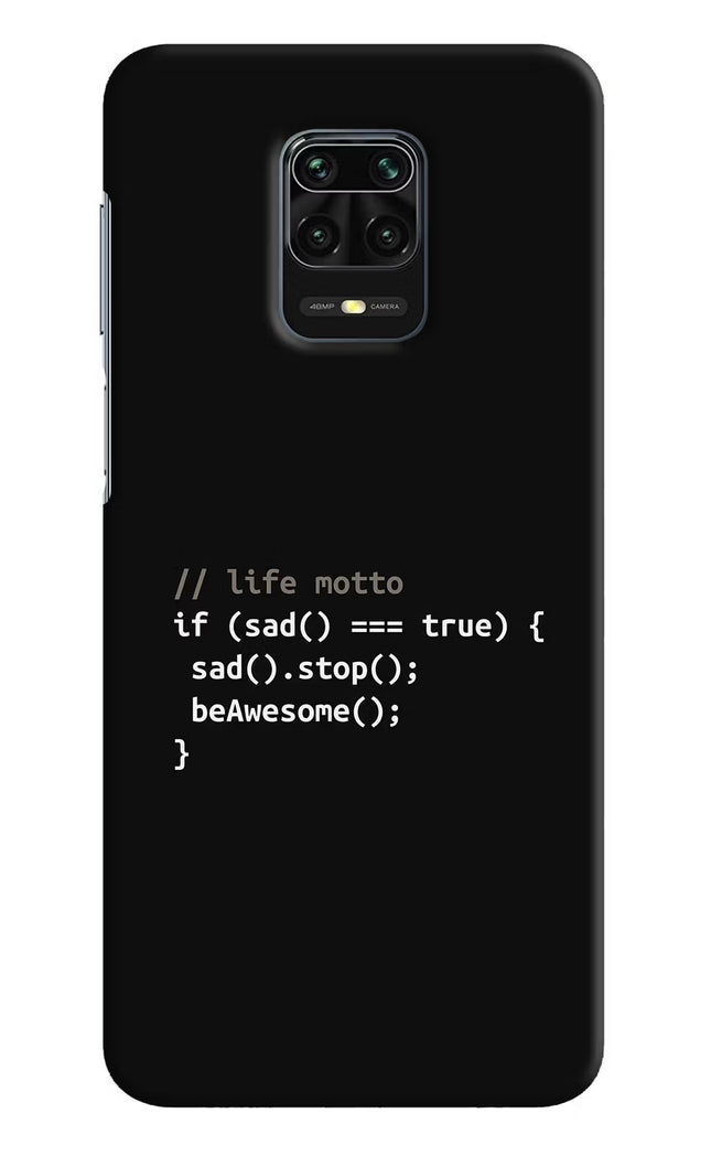 Life Motto Code Redmi Note 9 Pro/Pro Max Hard Case Back Cover by Casekaro