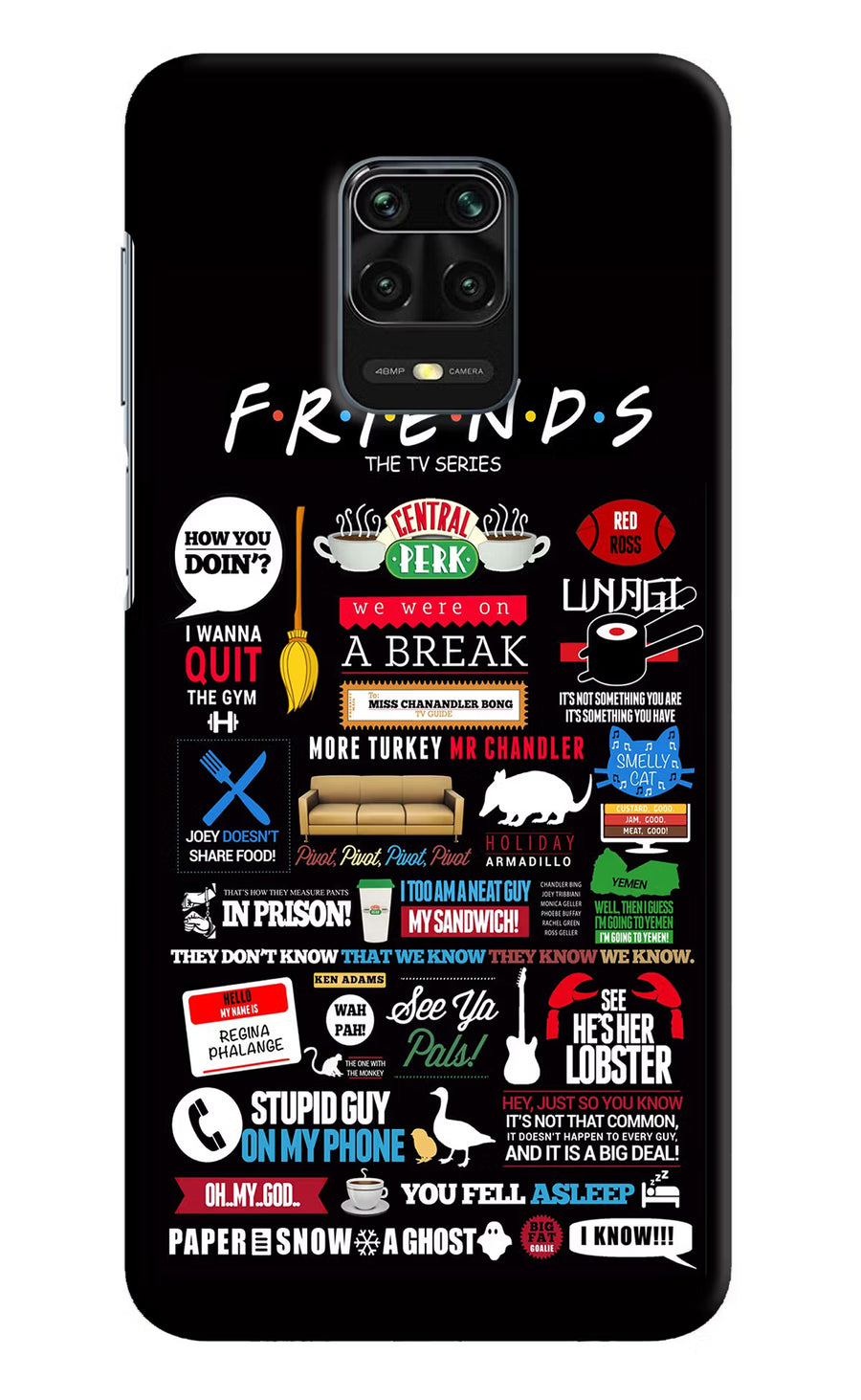 FRIENDS Redmi Note 9 Pro/Pro Max Back Cover, Hard case