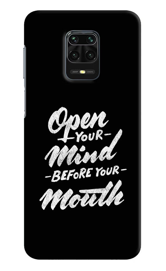 Open Your Mind Before Your Mouth Redmi Note 9 Pro/Pro Max Hard Case Back Cover by Casekaro