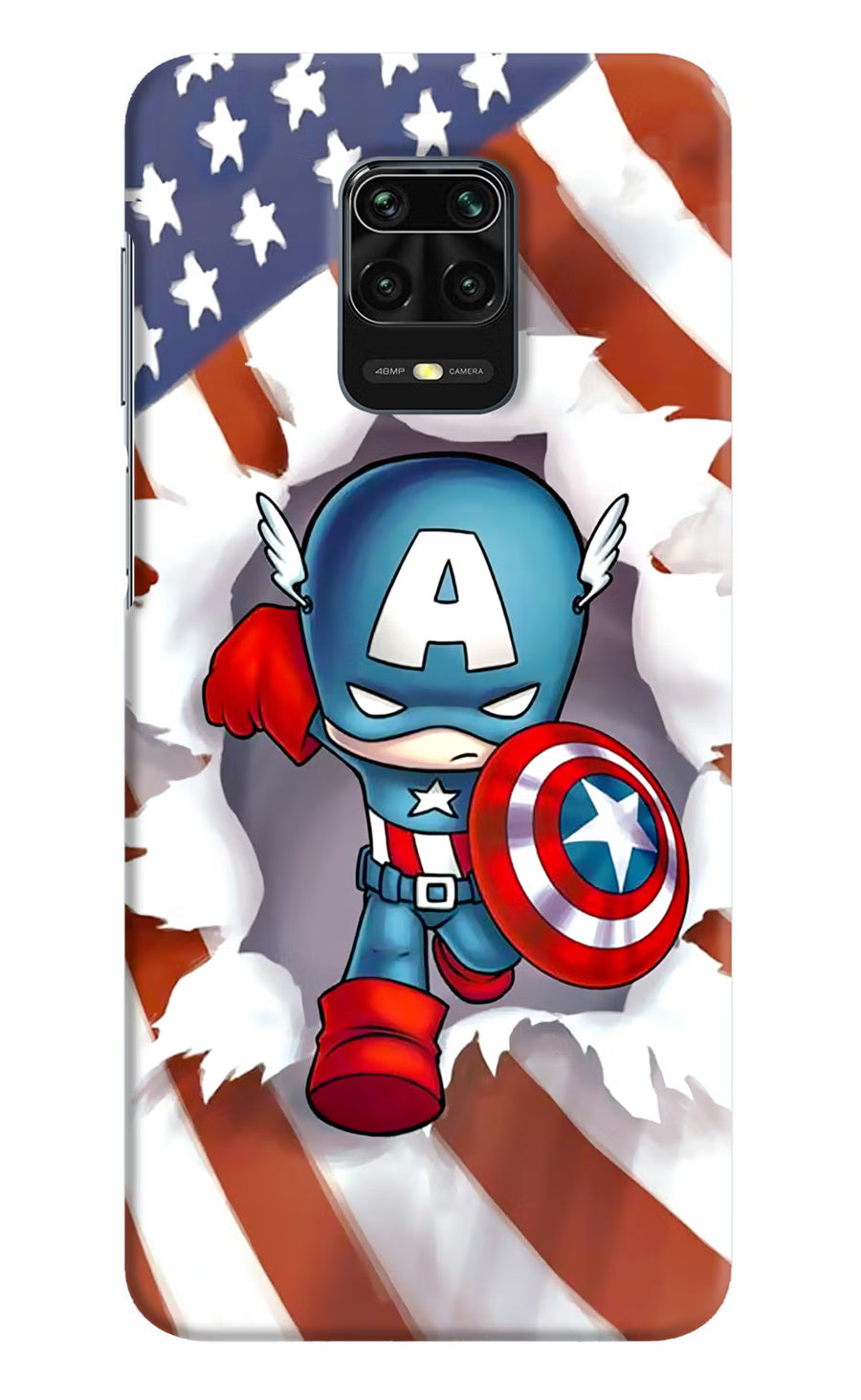 Captain America Redmi Note 9 Pro/Pro Max Back Cover, Hard case