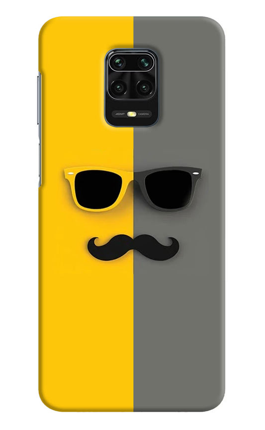 Sunglasses with Mustache Redmi Note 9 Pro/Pro Max Hard Case Back Cover by Casekaro