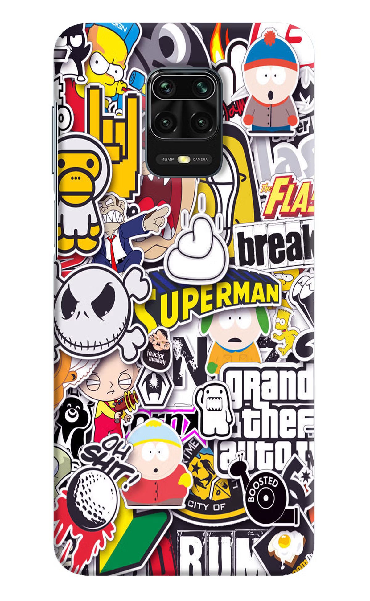 Sticker Bomb Redmi Note 9 Pro/Pro Max Hard Case Back Cover by Casekaro