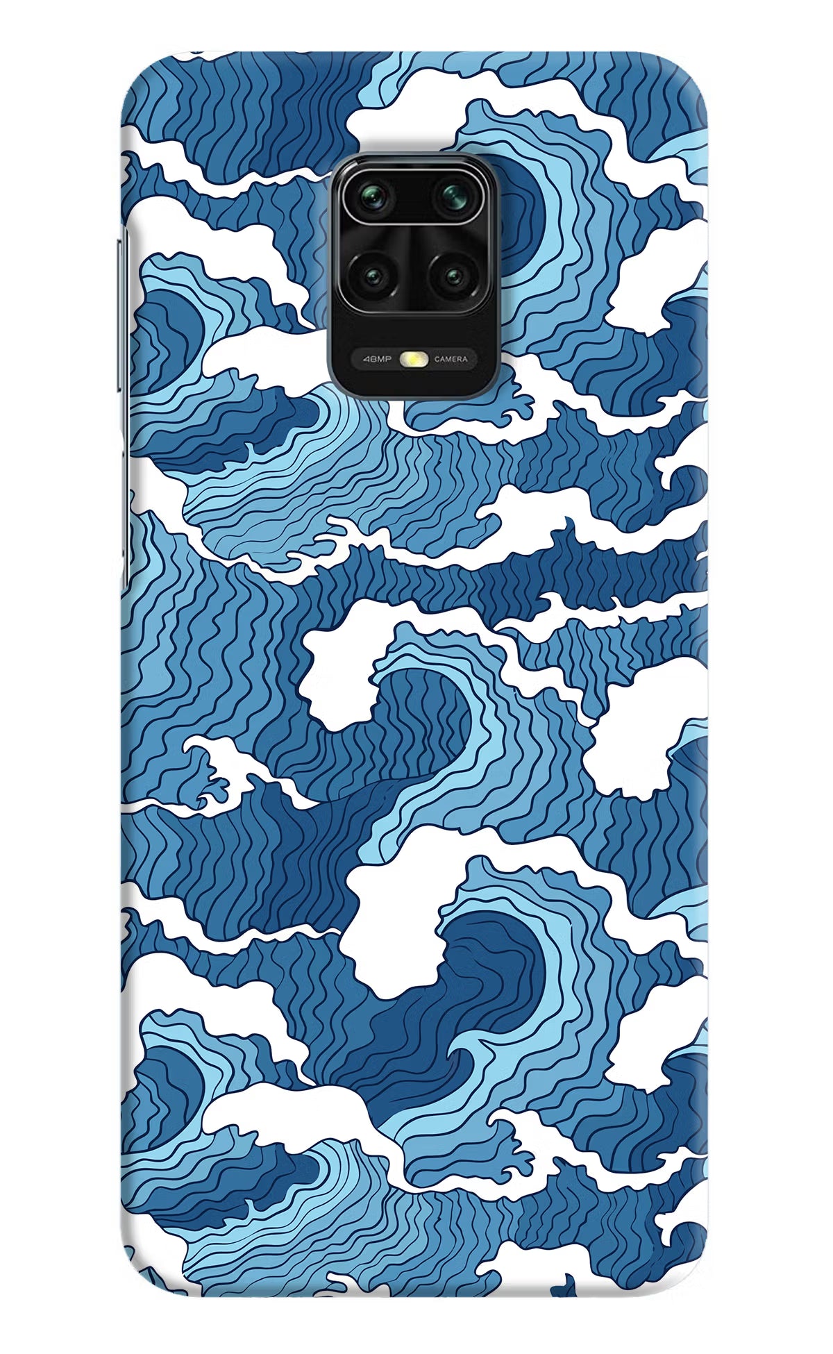 Blue Waves Redmi Note 9 Pro/Pro Max Hard Case Back Cover by Casekaro