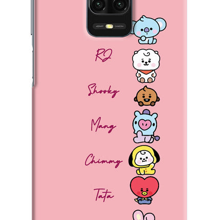 BTS names Redmi Note 9 Pro/Pro Max Hard Case Back Cover by Casekaro
