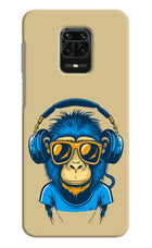 Monkey Headphone Redmi Note 9 Pro/Pro Max Hard Case Back Cover by Casekaro